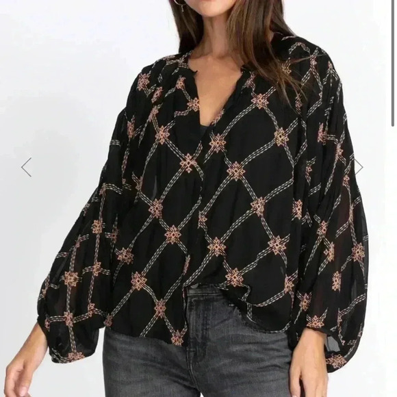 Johnny Was Iman Embroidered button down blouse s/m - Picture 2 of 9